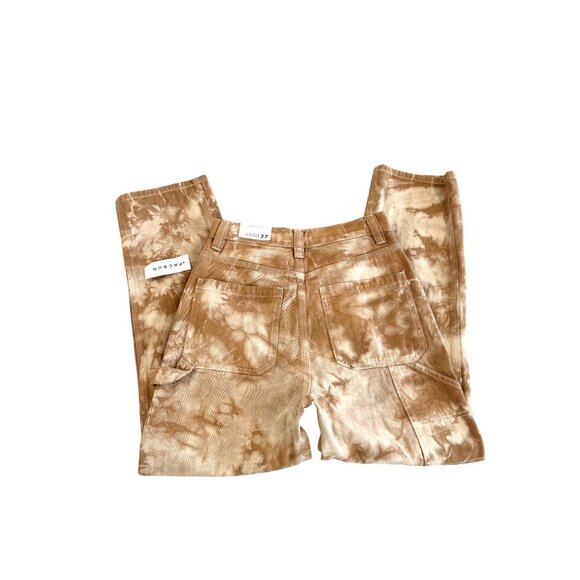 PAC SUN~ Women’s Tie-Dye Carpenter Pants Brown High-Waist Straight Leg Casual - Picture 16 of 16